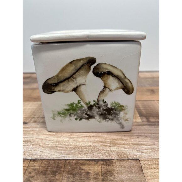 Square Ceramic Dip Chiller With Mushroom & Avocado Design Gourmet Village Dishwa - Picture 1 of 6